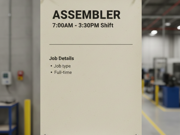 Assembler 7:00am - 3:30pm Shift